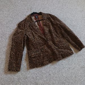Kikit Jeans Animal Print Corduroy Blazer Jacket.